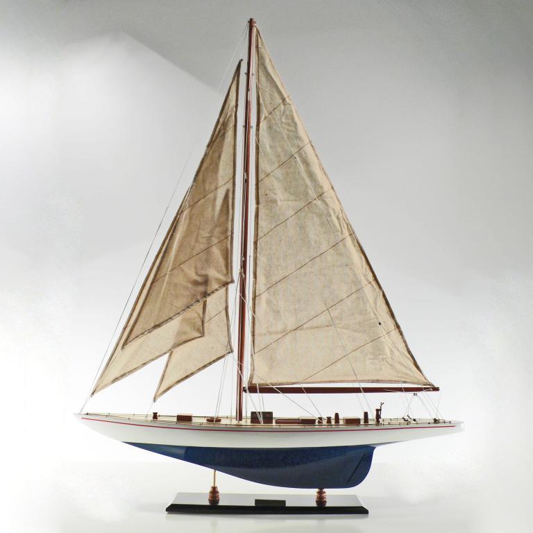 Handgefertigtes Segelschiffmodell der Enterprise Blau